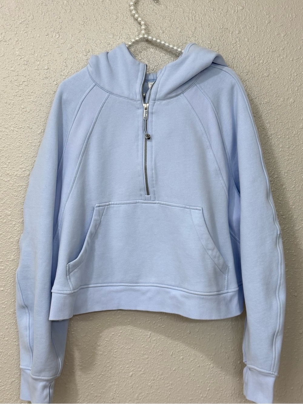 Lululemon Scuba Oversized Half-Zip Hoodie XL/XXL Blue Linen Light Blue - Picture 3 of 9